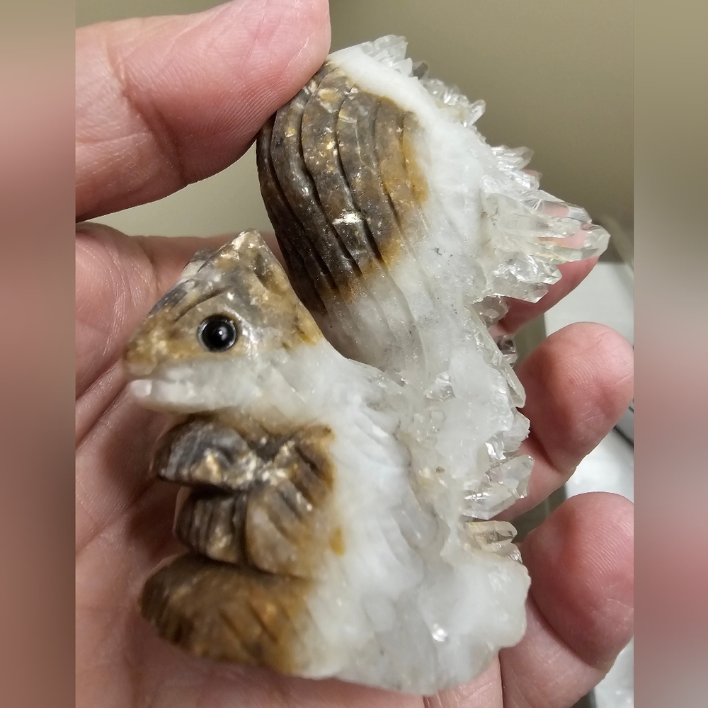 160g, Quartz Carved Squirrel, New!